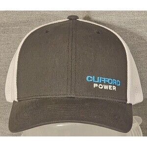 Clifford Power Fitted Flex Baseball Cap NWOT Grey And White Mens